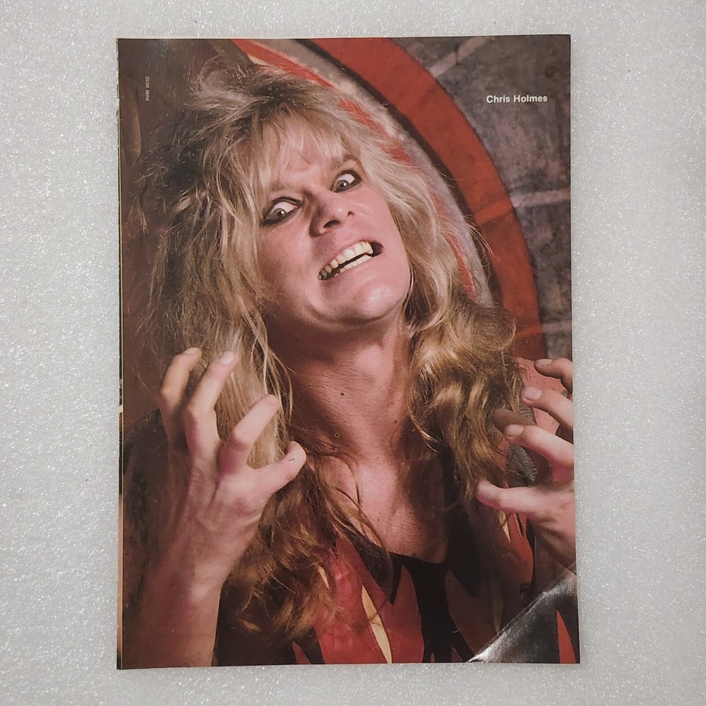 Chris Holmes heavy metal guitarist hard rock vintage poster clipping 8x10 1990s